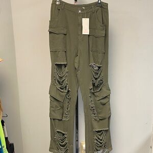 Hot & Delicious Olive Cargo Pants